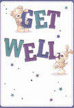 Bursting with warmth and hope, this illustrated get well card features two delightful friends-a cuddly teddy bear and a playful puppy-who appear to leap off the page with their joyful energy. Each character is intimately involved in delivering encouragement: the bear gently embraces the 'GET' in bold indigo letters with a soft, downy paw, while the puppy, eyes alight with affection, balances the word 'WELL' in hues of deep teal. A gentle scattering of stars, shaded in dreamy blues and purples, dances around them and lends an air of whimsy and support, reminiscent of the starlit skies above Harefield. The creamy background enhances the vibrancy of the scene, suggesting an atmosphere of cleanliness and quiet optimism-qualities similar to the fresh feel of an expertly arranged bouquet delivered by Harefield's local florists. The tactile illustration of the animals' fur, looking irresistibly soft, inspires memories of comforting hugs and well-wishes exchanged among neighbours. Altogether, this card serves not only as a visual delight but as an emotional balm, perfectly suited to accompany flowers sent across Harefield to brighten the path to recovery.